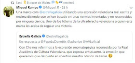 Un pardalot en espanyol expon que escriure valencià en normativa propia valenciana no es ciència, estará "mal escrit" i ser d'ultradreta. Ni en els pijors ensomis.
