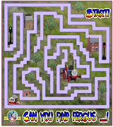 . Thomas the tank engine Fergus is hidden in this simple maze labyrinth.