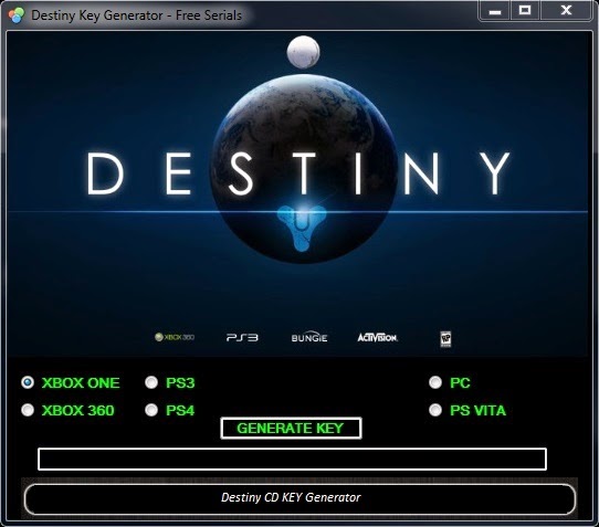 Destiny CD KEY Generator