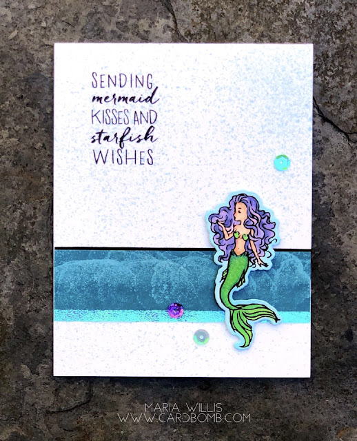 Cardbomb, Maria Willis, Hero Arts, Simon Says Stamp, #simonsaysstamp, #ssswchallenge, #cardbomb, #heroarts, #cards, #stamps, #ink, #mermaidkisses, #mermaid, #copics, #handmade, #papercraft, #paper, #color, #ocean, #creative, #crafty