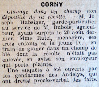 coupure de presse impartial Corny eure 1939-44