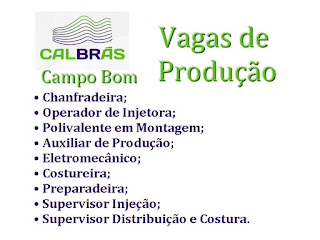 Vagas para Produção em Campo Bom