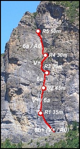 Peña Solano - Diedro Sajuma 190m 6b  (6a A0 Oblig)