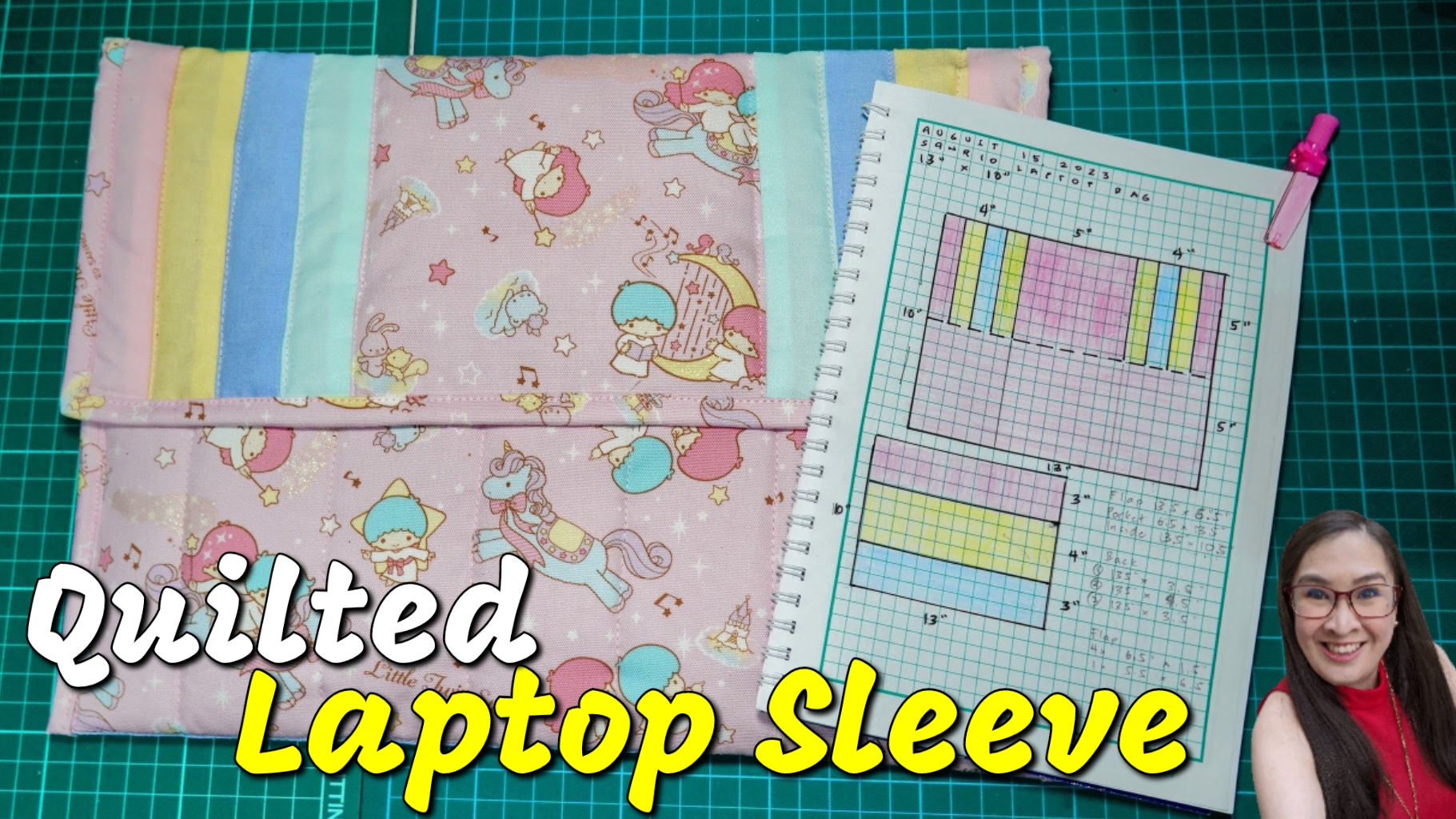 Stitching: Little Twin Stars Quilted Laptop Sleeve