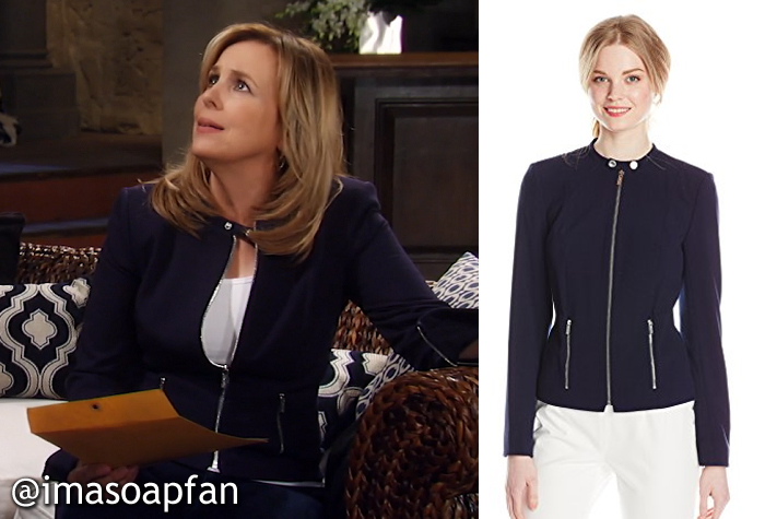 Laura Spencer, Genie Francis, Navy Blue Jacket, Calvin Klein, GH, General Hospital