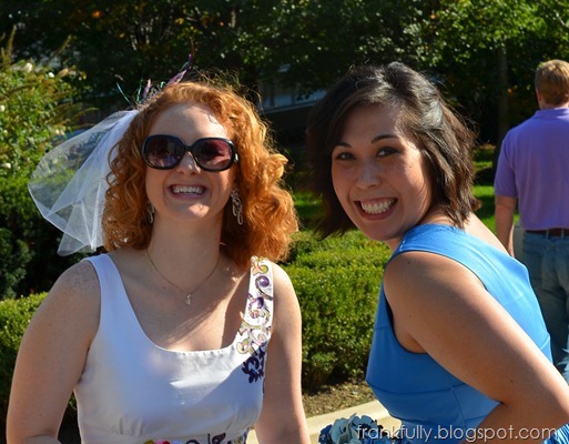 Ashley and me at her wedding! I made both of our dresses! :)