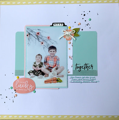 A sweet brother and sister layout using the Felicity Jane Caroline kit