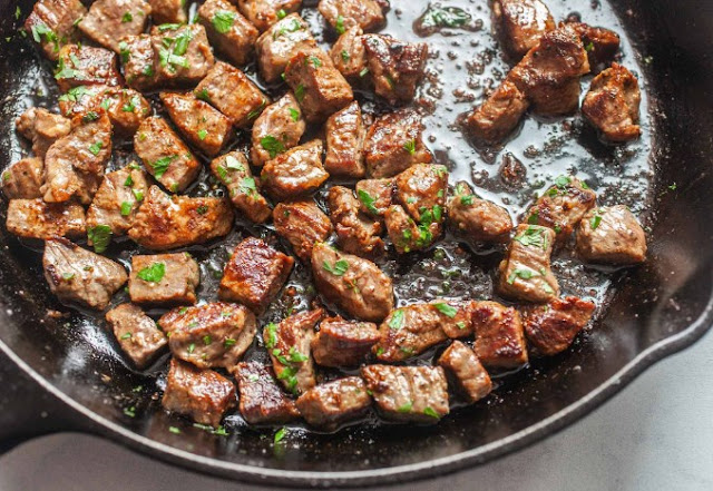 Sliced Tenderloin Steak in Butter Sauce #dinner #beef