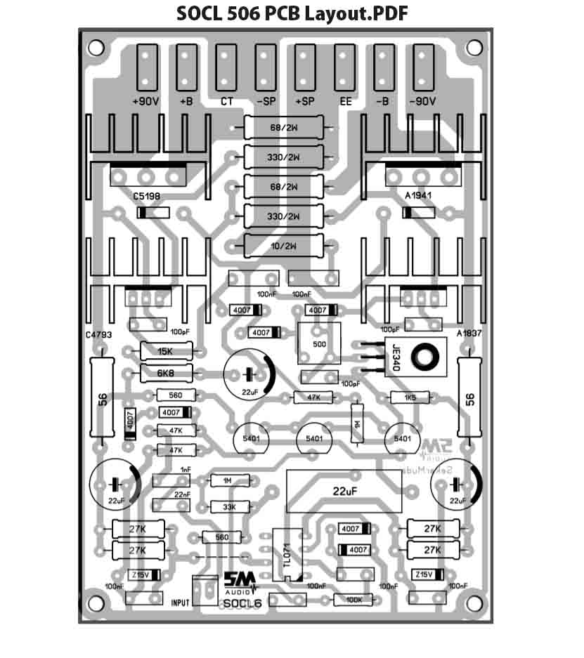  Power  Amplifier SOCL506 Driver PCB  Layout Electronic Circuit 