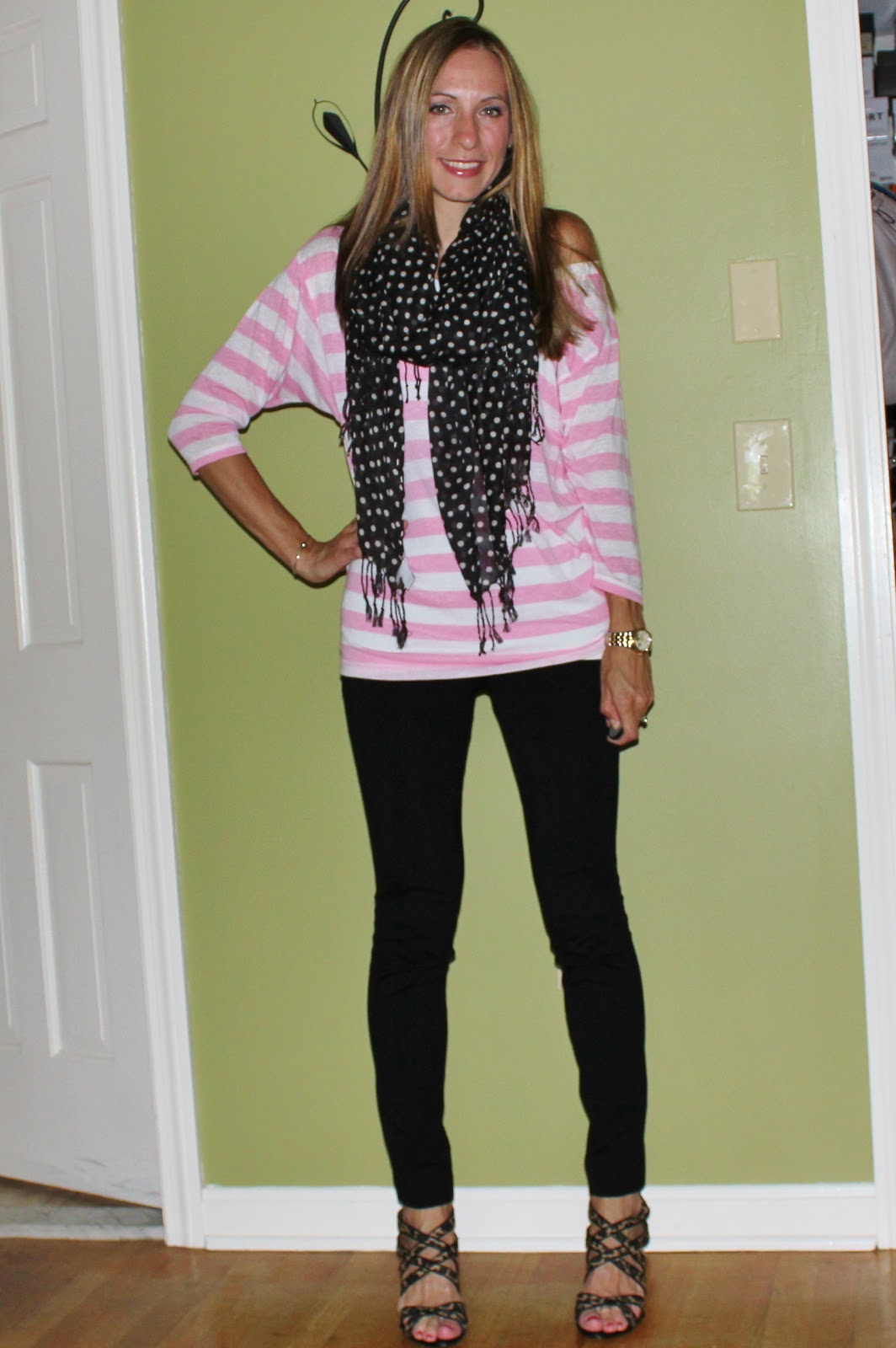 Casual Chic Mom: Pink Stipes  Black and White Polka Dots!