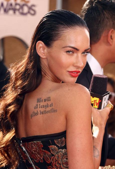 megan fox rib tattoo. Megan Fox Tattoo