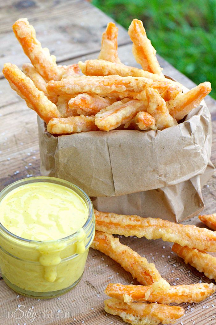  Coconut Tempura Sweet Potato Fries with Curry Aioli