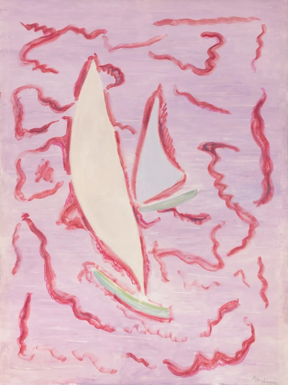 Milton Avery, Sails in Sunset Sea, 1960 - Royal Academy of Arts 2022 Exhibition - London arts & culture blog