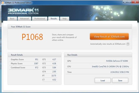 Lenovo IdeaPad z470 benchmark. 3dmark11