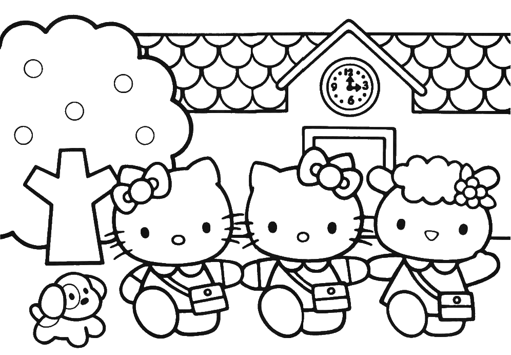 20 Gambar Belajar Mewarnai Tema Hello Kitty Untuk Anak-Anak