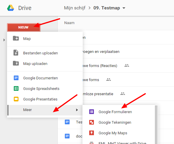 Google spreadsheet formulier