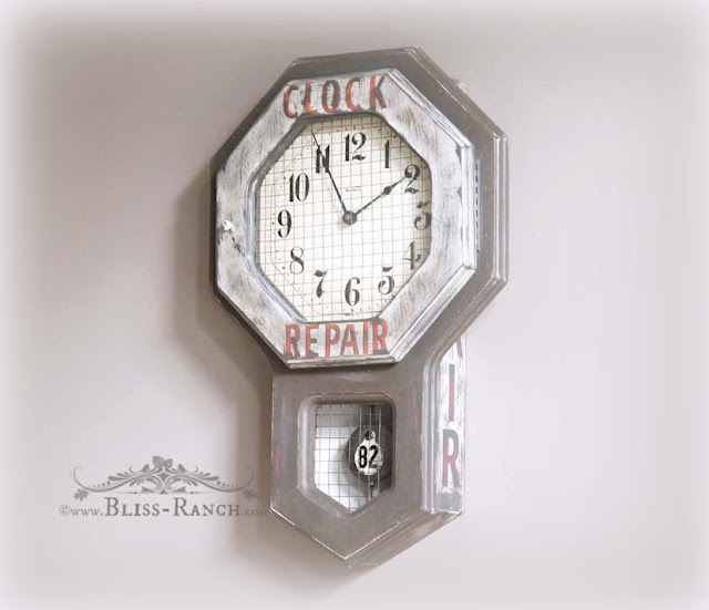 Thrift Store Decor Old Clock Turned into Vintage Ad Bliss Ranch.com