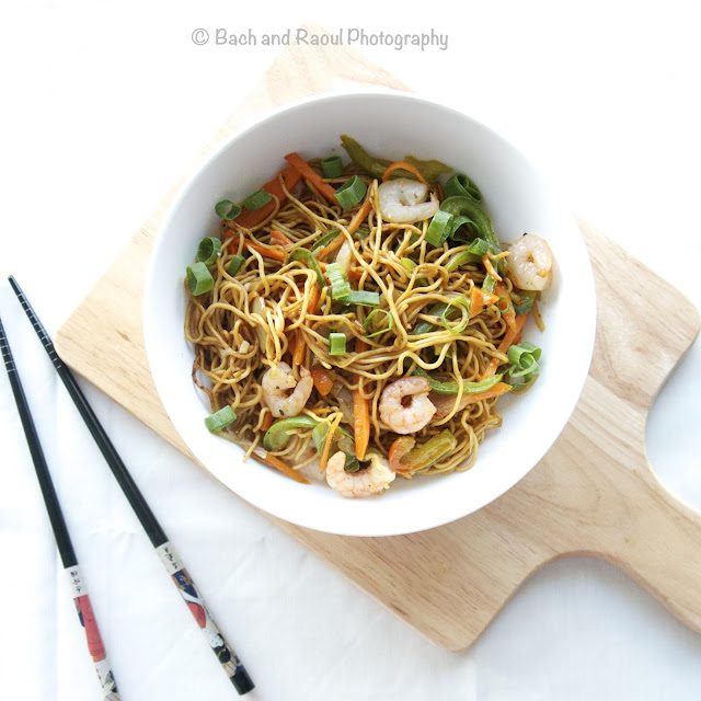 Indian Chinese Shrimp Chow Mein