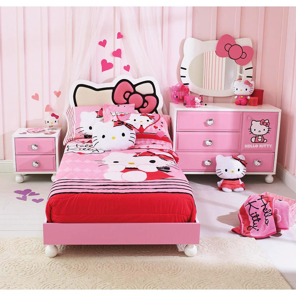 35 Desain Kamar Tidur Hello Kitty Untuk Anak Perempuan Terbaru