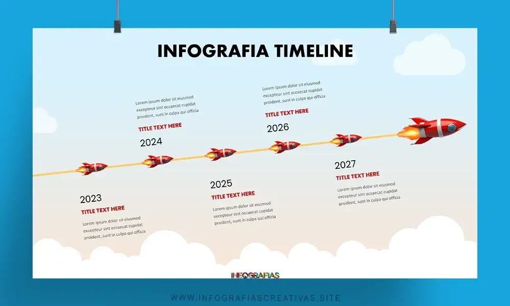 Plantilla Timeline Despegue Futurista para planes de crecimiento