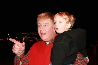 Brady and Paul watching the Christmas Parade