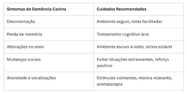 Tabela Comparativa: Sintomas vs. Cuidados Recomendados