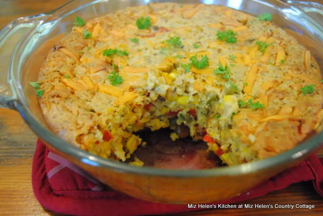 Garden Veggie Cornbread Casserole at Miz Helen's Country Cottage