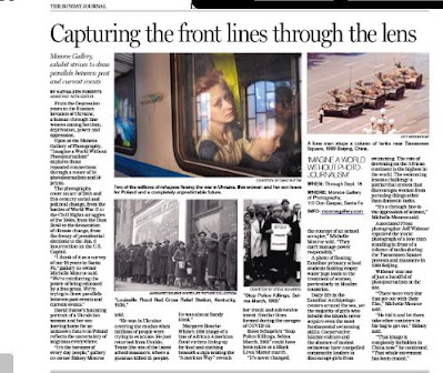 screen shot of Albuquerque Journal article "Capturing the front lines through the lens" about Monroe Gallery photo exhibition "Imagine A World Without Photojournalism"