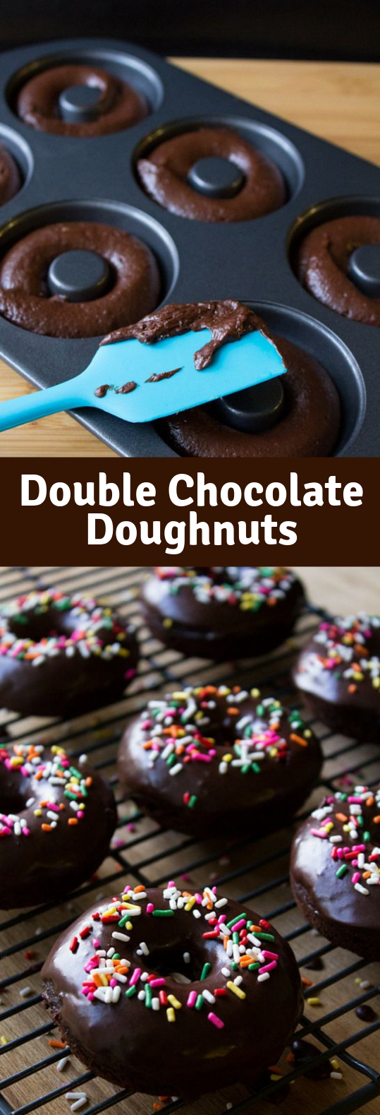 Double Chocolate Doughnuts #Chocolate #Doughnuts