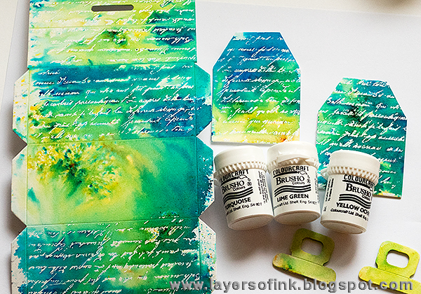 Layers of ink - Ten Minute Watercolour Gift Box Tutorial with Eileen Hull's Toolbox die and Brusho crystals.  