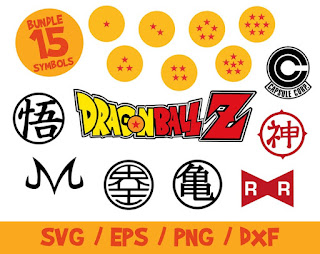 Dragon Ball Symbols SVG, Dragon Ball Vector, Dragon Ball Svg, Bundle, Cricut, Silhouette, Kaio Symbol, Kami Symbol, Goku, Kame, Majin, Stars