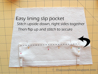 Add easy slip pockets to lining with this easy method
