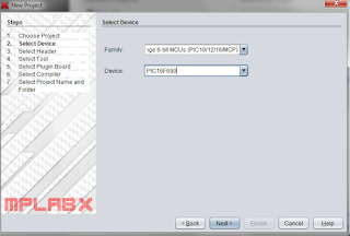 mplab x choix microcontroleur