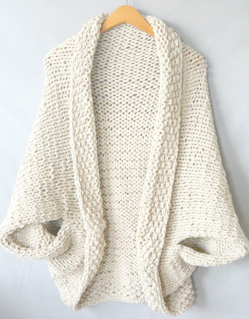 Easy Knit Blanket Sweater - Free Pattern