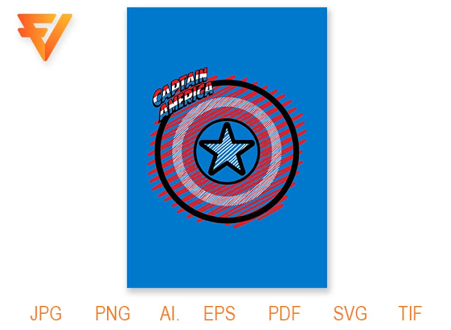 Captain America Lines Logo Vector