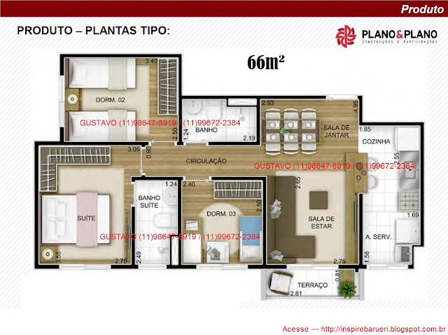 Plano e Plano Lançamento Inspire Barueri 2 e 3 dormitorios