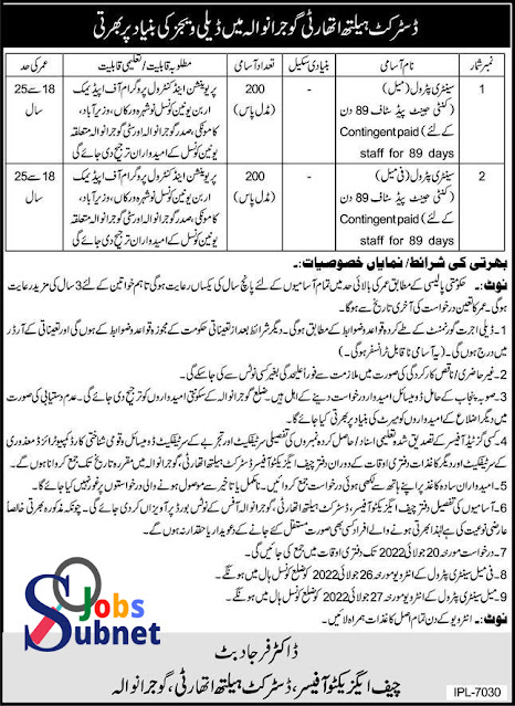 District Health Authority Govt Jobs 2022 Advertisement