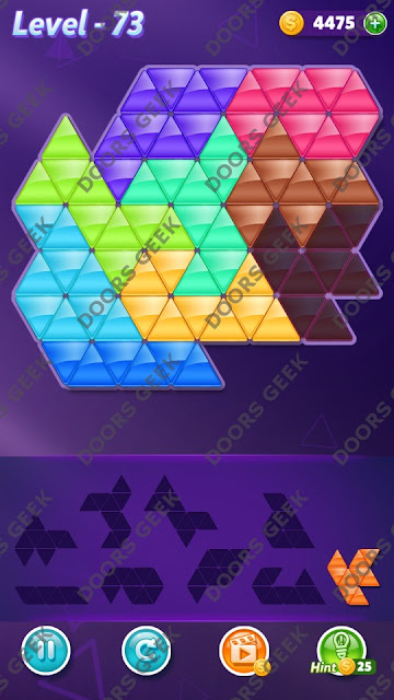 Block! Triangle Puzzle Proficient Level 73 Solution, Cheats, Walkthrough for Android, iPhone, iPad and iPod