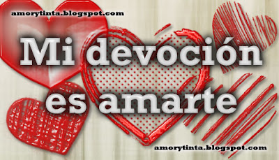 Frase de amor en español con corazones rojos