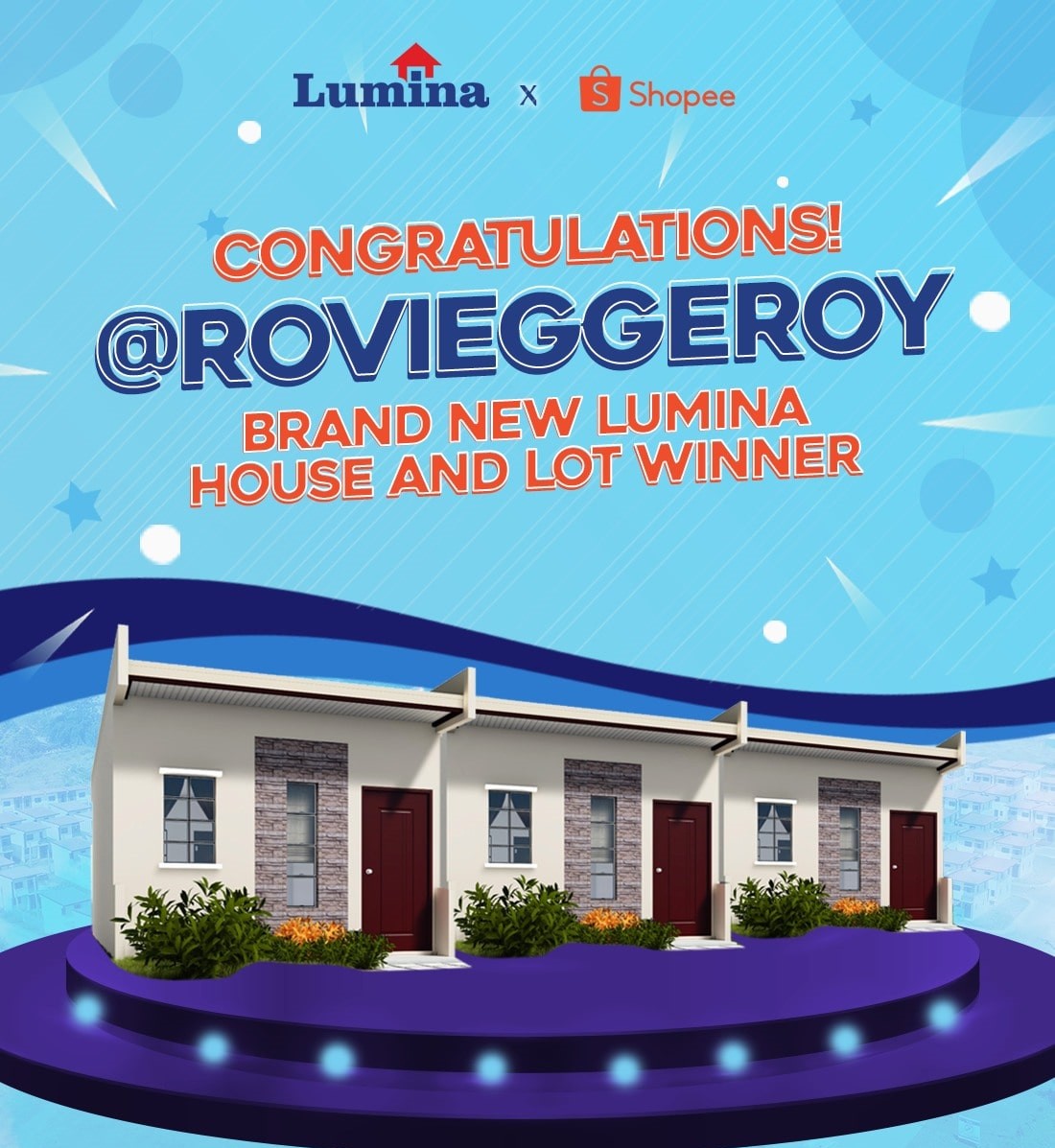Lumina Homes gives house and lot to lucky Shopee 9.9 winner