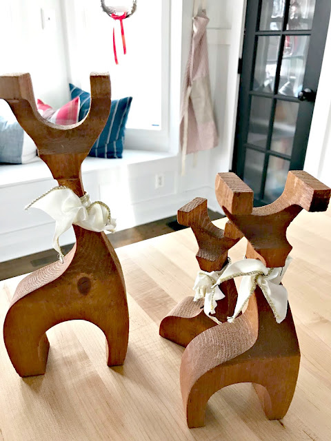 modern wood reindeer