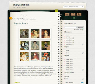 template Diary blogger