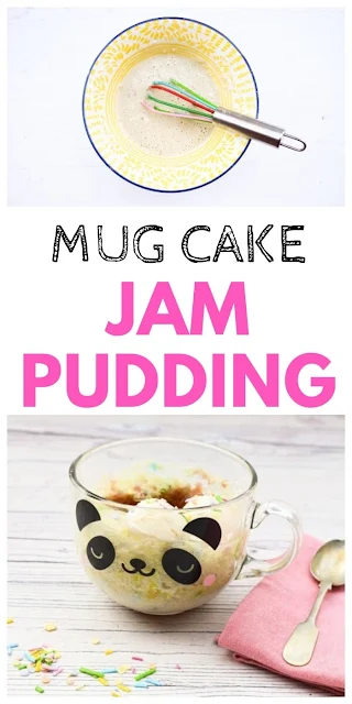 Easy Microwave Jam Sponge Pudding  - Mug Cake