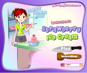 Permainan Memasak Ice Cream Strawberry  Permainan Memasak 