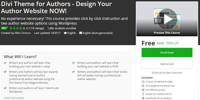 [100% Off] Divi Theme for Authors - Design Your Author Website NOW!|Worth 200$