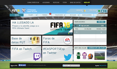 Web App FIFA 16 Ultimate Team, enlace a la web app FUT 16, regalos diarios FUT 16