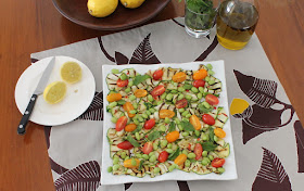 Food Lust People Love: Grilled zucchini summer salad is beautiful and tasty, the perfect plate of cheap and abundant zucchini and ripe grape tomatoes. Throw a few edamame on there for color and protein! It’s a great side dish or even main course for hot summer nights.