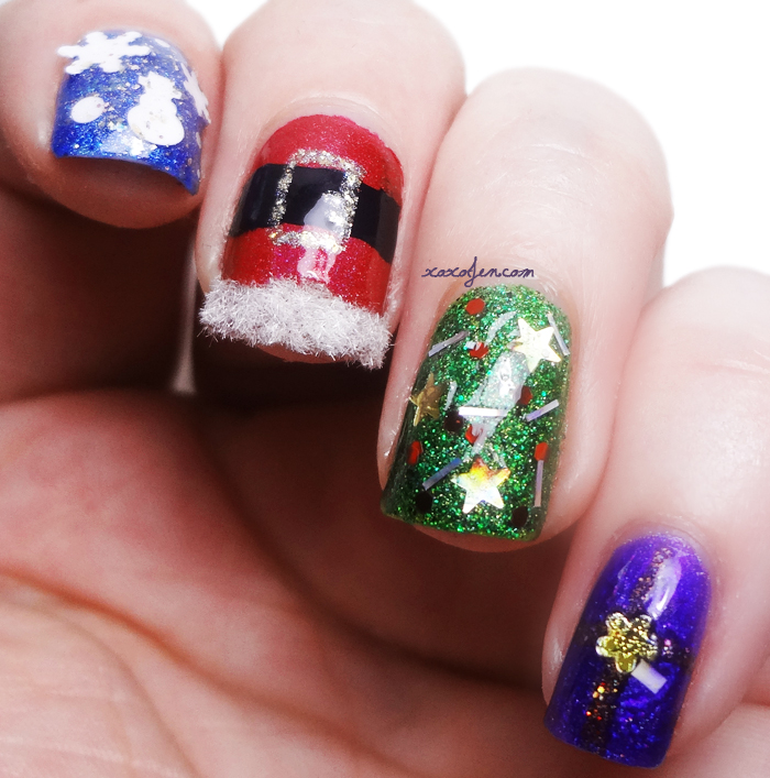 xoxoJen's Holiday nail art 2014