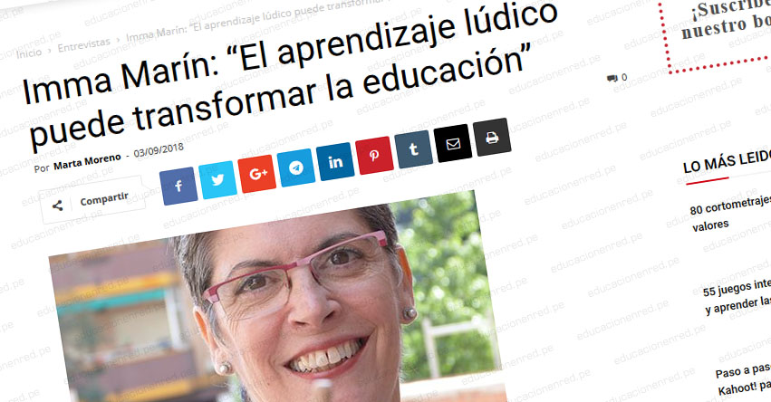 El aprendizaje lúdico puede transformar la educación (Imma Marín Santiago)