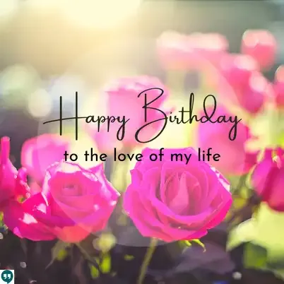 happy birthday to the love of my life images with pink roses
